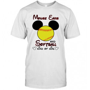 Mouse Ears And Softball Kind Of Girl Shirt T-Shirt